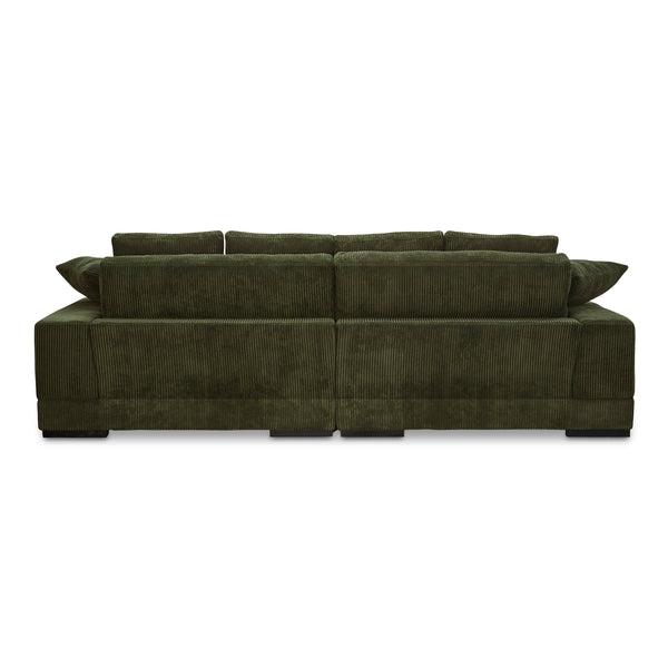 Moe's Plunge Sectional with Flip Chaise in Dark Green
