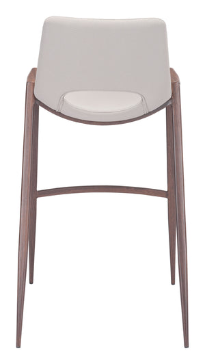 Desi Barstool (Set of 2) Beige & Walnut