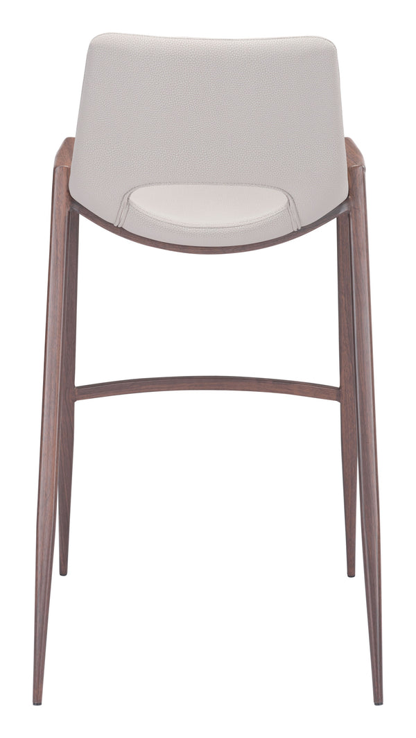 Desi Barstool (Set of 2) Beige & Walnut
