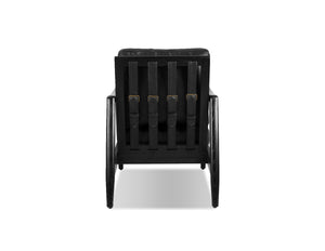 CRAFTSMAN Occasional Chair in matte black frame/black leather
