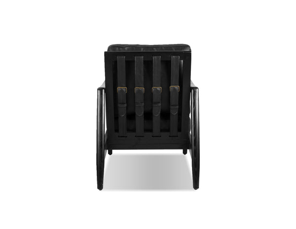 CRAFTSMAN Occasional Chair in matte black frame/black leather