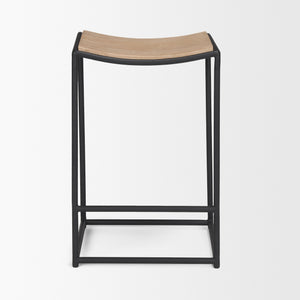 Taniel Light Brown Wood w/ Black Metal Counter Stool