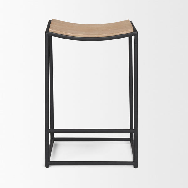 Taniel Light Brown Wood w/ Black Metal Counter Stool