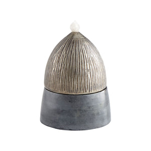 Medium Chestnut Candleholder In Antique Nickel