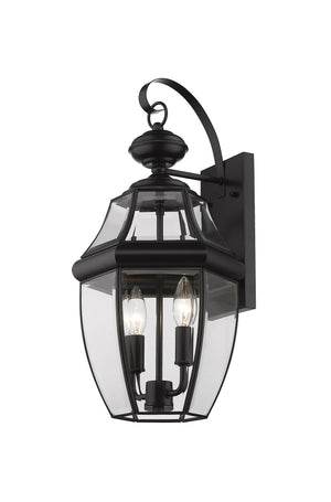 Westover 2 Light Outdoor Wall Sconce in Black Finish