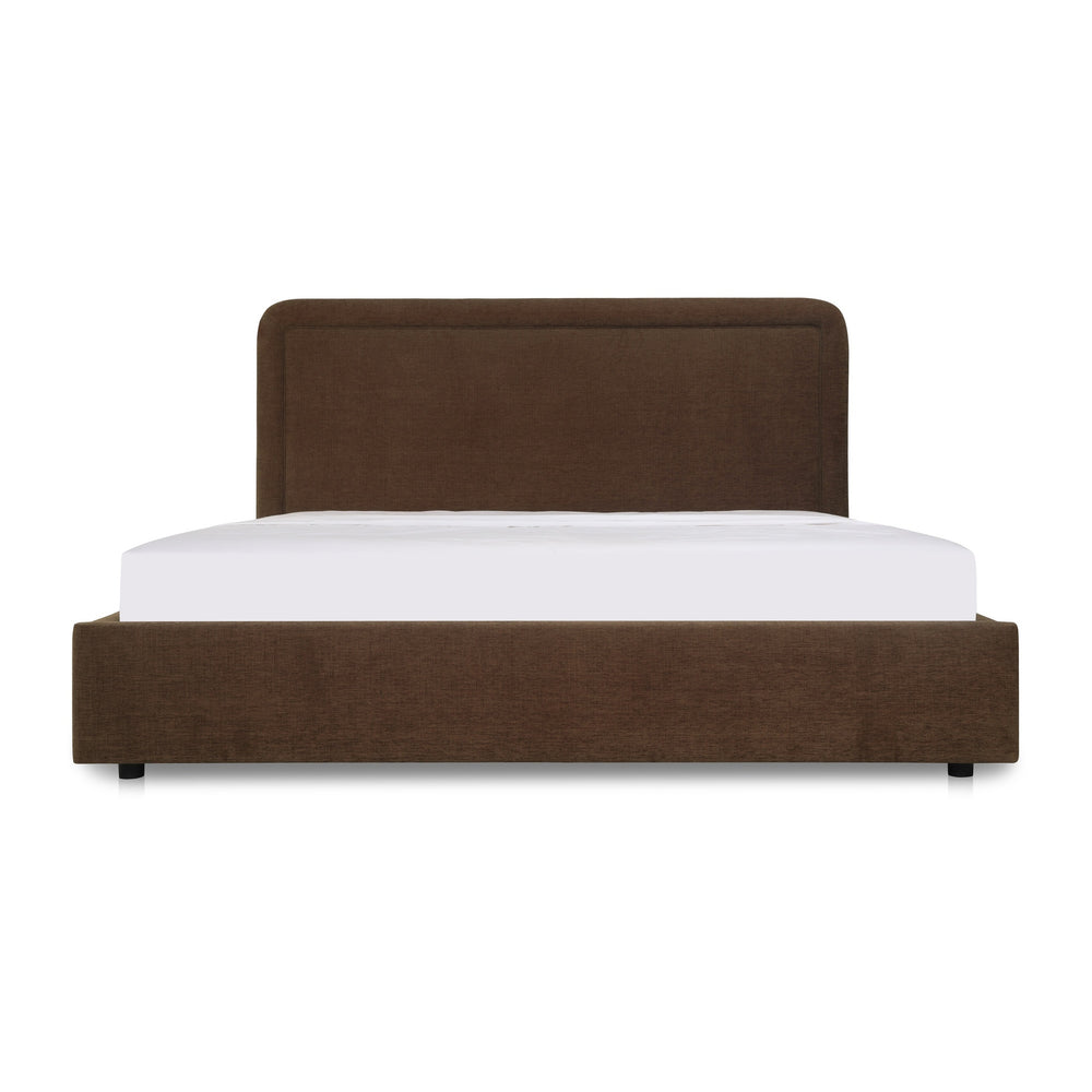 Moe's Simon King Storage Bed in Brown with Hidden Storage