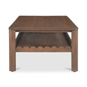 Wiley Coffee Table in Vintage Brown with Shelf