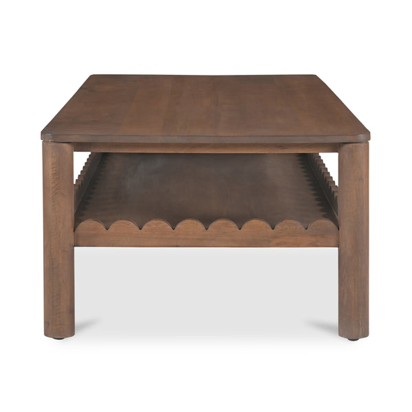 Wiley Coffee Table in Vintage Brown with Shelf