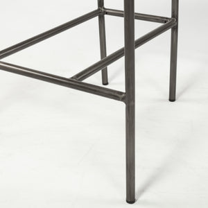 Parker II Beige Fabric Seat Gun Metal Grey Metal Counter Stool