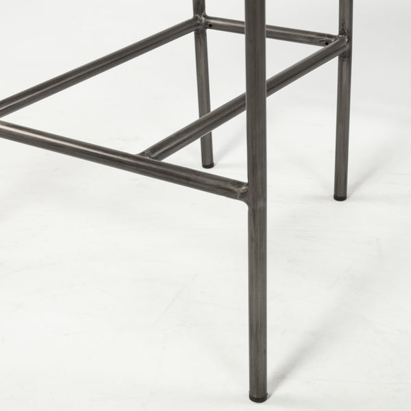 Parker II Beige Fabric Seat Gun Metal Grey Metal Counter Stool