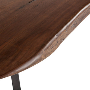 London Loft 106-Inch Acacia Wood Live Edge Dining Table in Walnut Finish