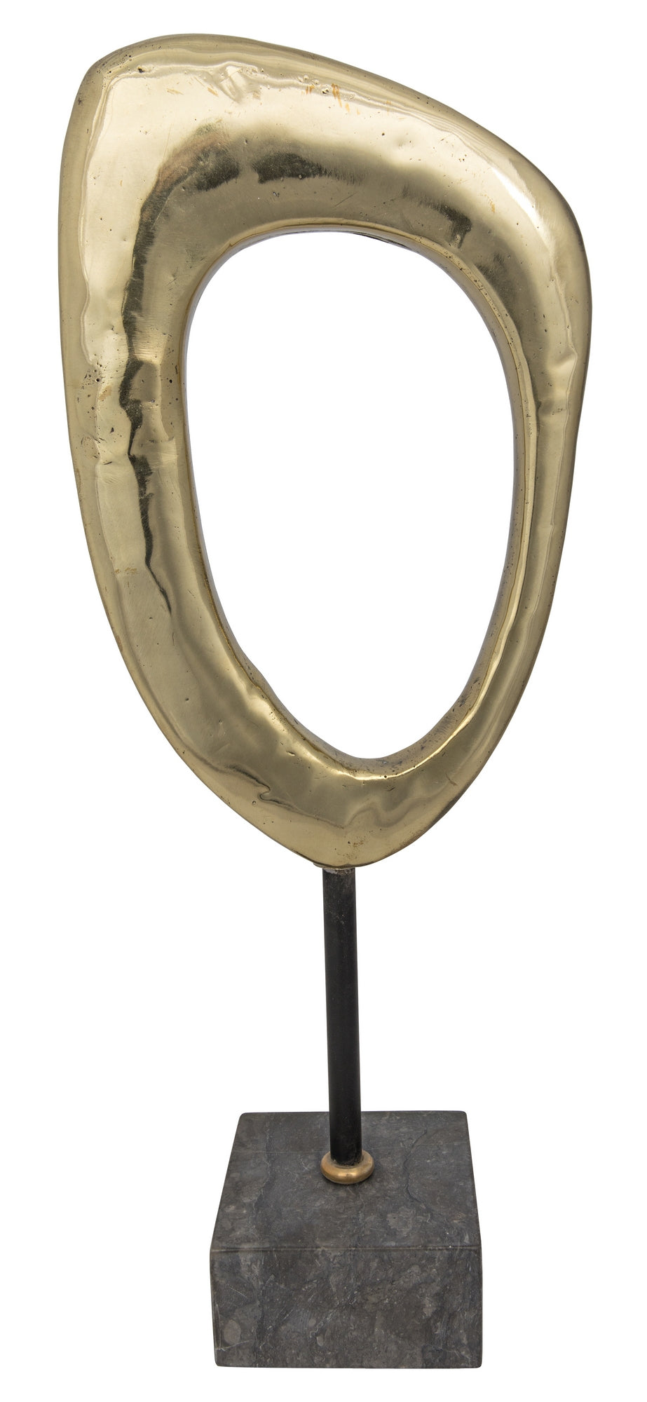 Sculpture A Antique Brass Metal Alloy with Marble Base
