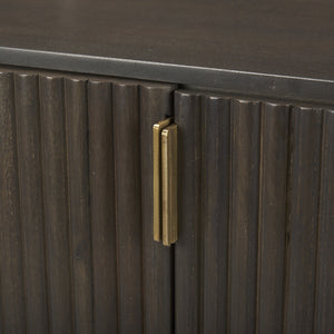 Terra 72L x 18W x 32H Dark Brown Wood Fluted Sideboard