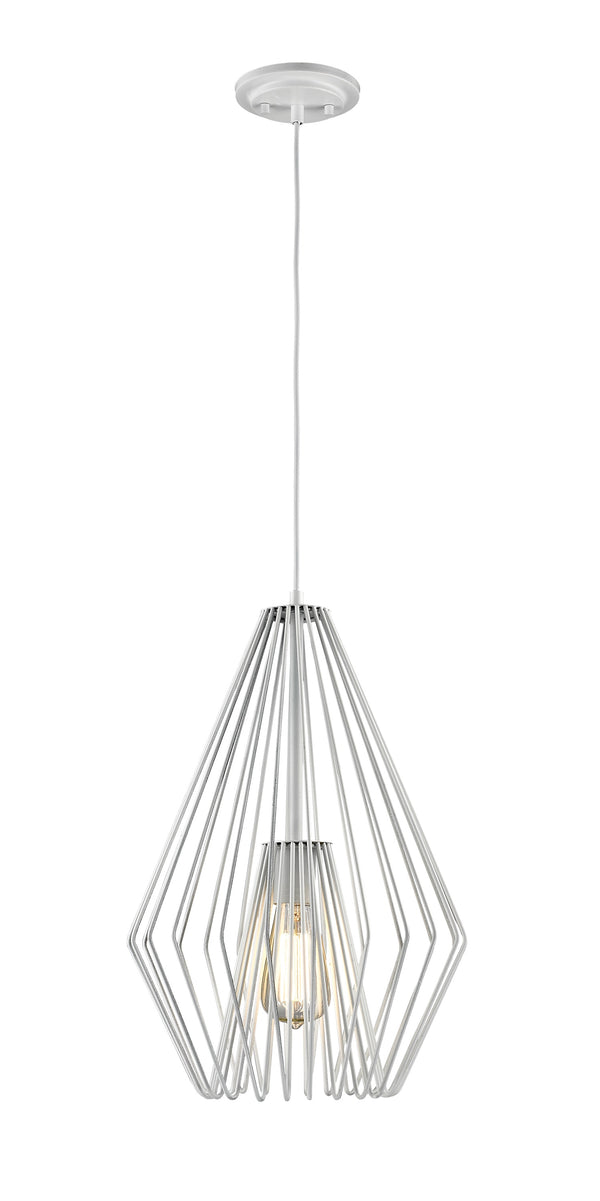Quintus 1 Light Mini Pendant in Gloss White Finish