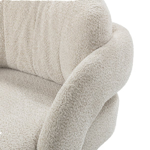 Salino Upholstered Lounge Chair in Natural Fabric