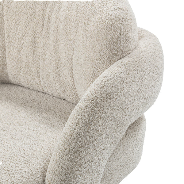 Salino Upholstered Lounge Chair in Natural Fabric