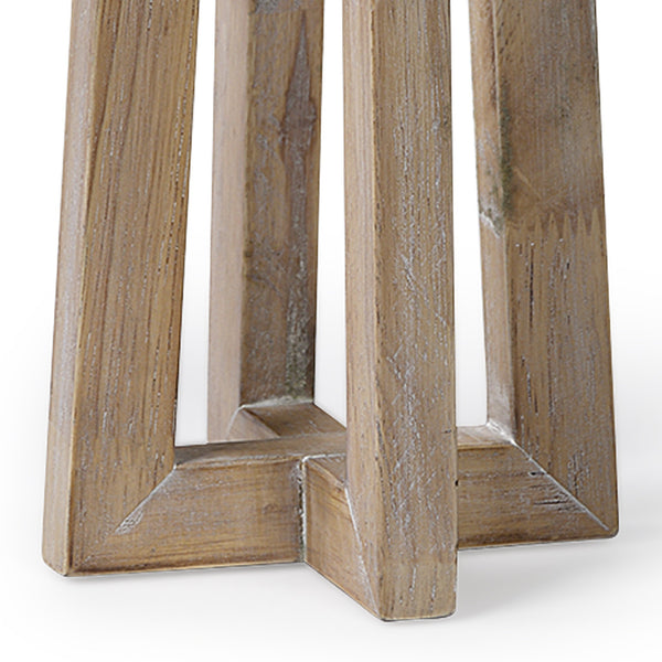 Astra Large Light Brown Wood Pedestal Base Table Candle Holder