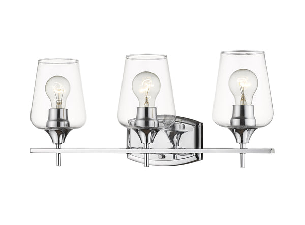 Joliet 3 Light Vanity in Chrome Finish