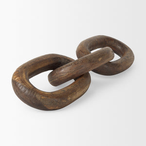 Tayla Large Medium Brown Wood Chain Link