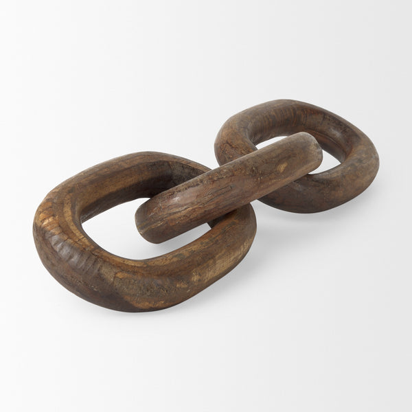 Tayla Large Medium Brown Wood Chain Link