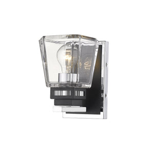 Jackson 1 Light Wall Sconce in Chrome + Matte Black Finish
