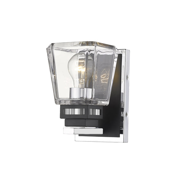 Jackson 1 Light Wall Sconce in Chrome + Matte Black Finish