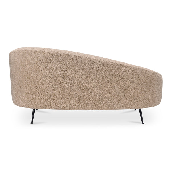 Moe's Abigail Chaise Light Brown Faux Shearling
