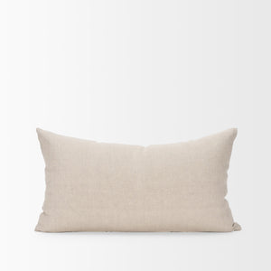 Jenna Beige w/ Merlot Print Linen Lumbar Decorative Pillow Cover