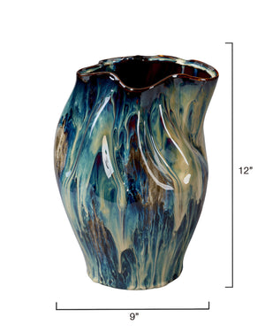 Whirl Ceramic Decorative Vase, Medium