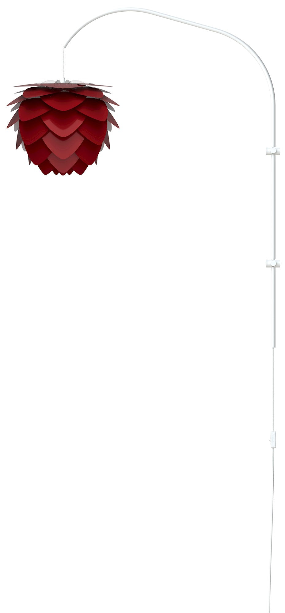 Aluvia Mini 1-Light Wall Lamp in Ruby with White Wall Hanger