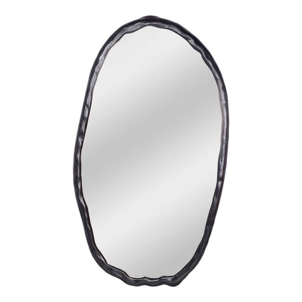 Foundry Oval Mirror Black Aluminum Frame
