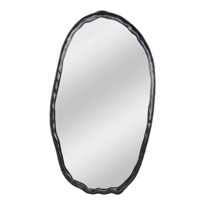 Foundry Oval Mirror Black Aluminum Frame