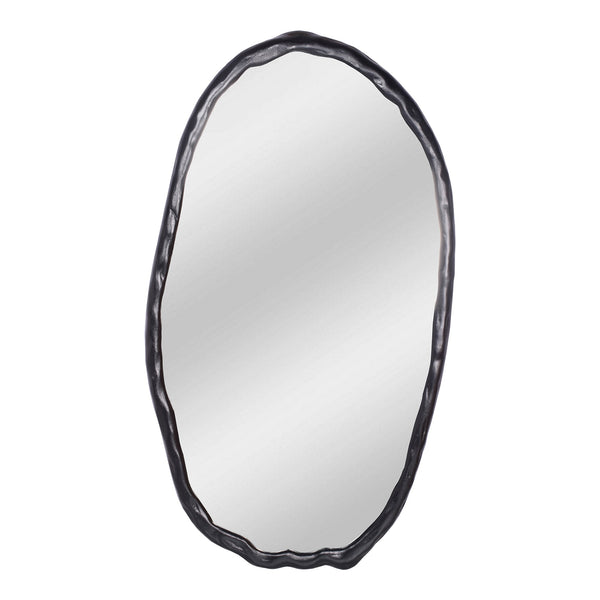 Foundry Oval Mirror Black Aluminum Frame