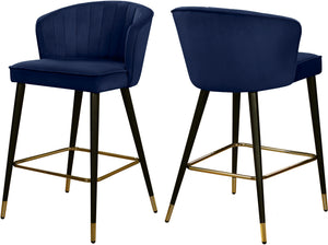Maxine Stool In Navy Velvet
