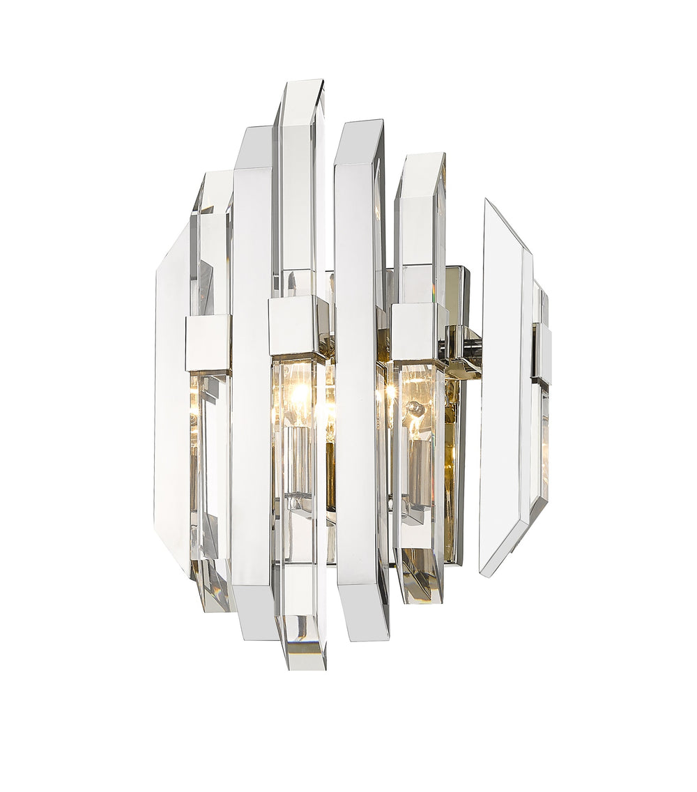 Bova 2 Light Wall Sconce in Polished Nickel Finish
