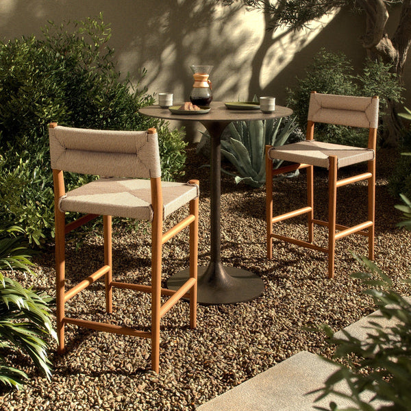 Lomas Bar + Counter Outdoor Stool - Vintage White