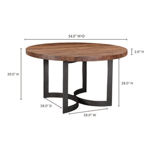 Moe's Bent Round Dining Table 54" Acacia