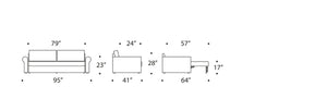 VILANDER SOFA BED, ROLL ARMS, 57"X79"