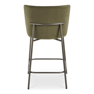 Early Counter Stool Faux Mohair Green