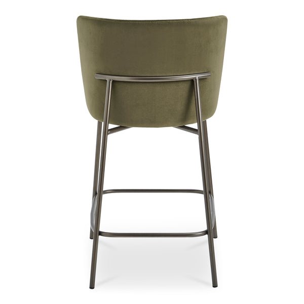 Early Counter Stool Faux Mohair Green