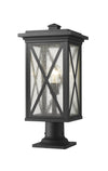 Brookside 1 Light Outdoor Pier Mounted Fixture in Black Finish