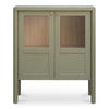 Moe's Hannah Cabinet in Green with Glass Inserts
