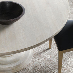 Hera Solid Wood Round Dining Table with Pedestal Base