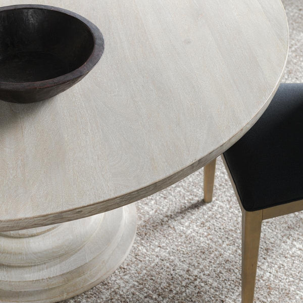 Hera Solid Wood Round Dining Table with Pedestal Base