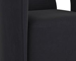 KENDRICK WHEELED DINING ARMCHAIR - ABBINGTON BLACK