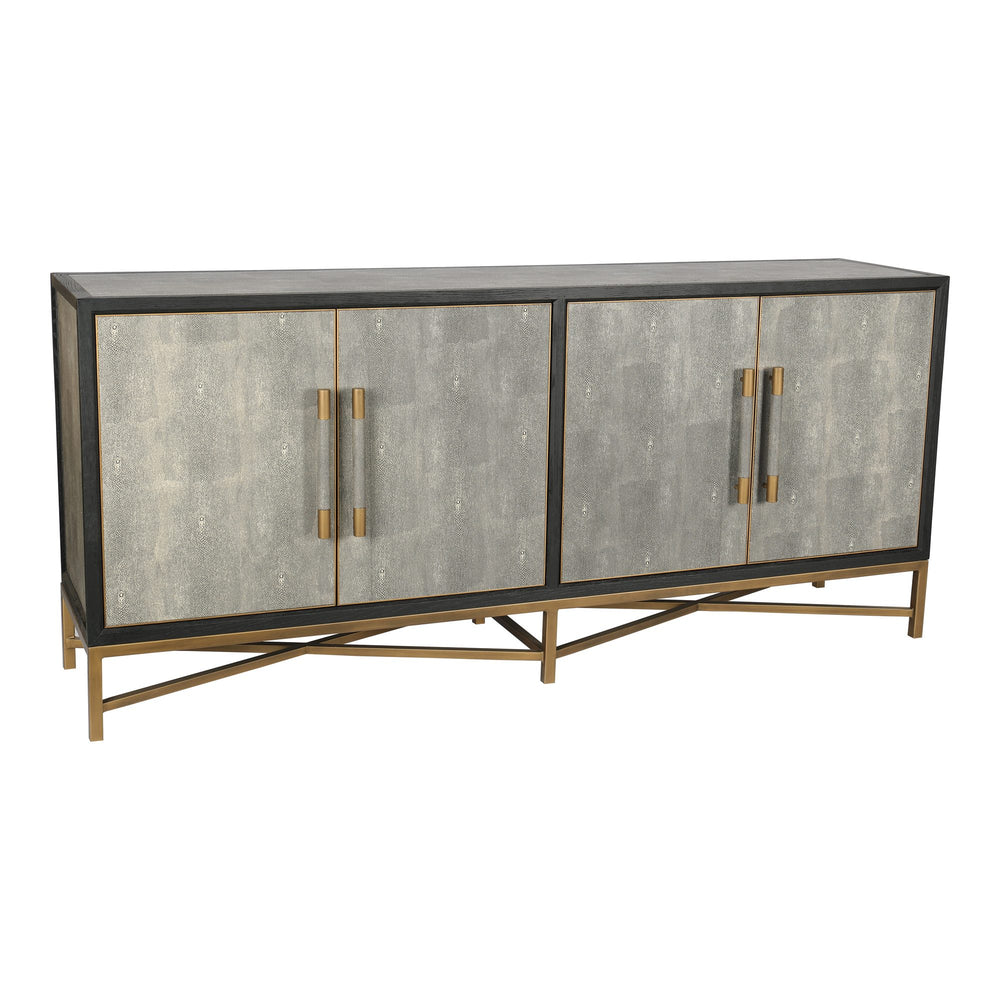 Mako Small Sideboard in Grey with Gold Accents