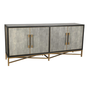 Mako Small Sideboard in Grey with Gold Accents
