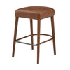 Rylee KD Faux Leather Backless Counter Stool, Vintage Cognac