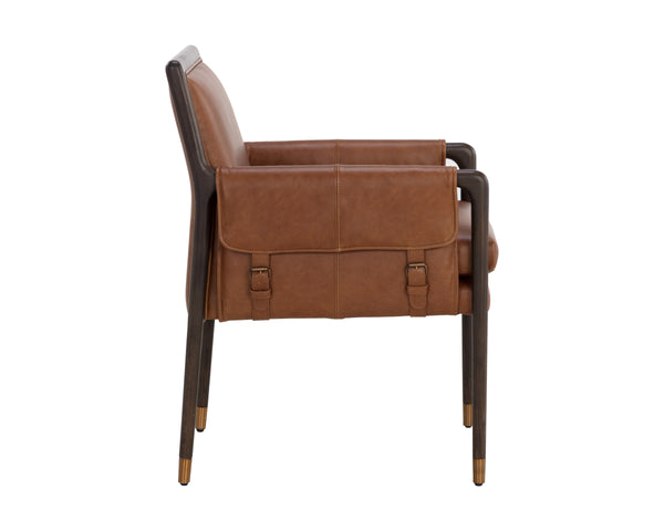 MAUTI DINING ARMCHAIR - BROWN - SHALIMAR TOBACCO LEATHER