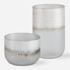 Frost Silver Drip Glass Vases, Set/2